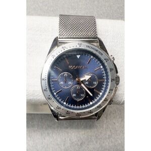 Rocawear Chronograph Watch Mens RM0106 Blue Dial Silver Band New Battery